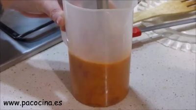 Panga en salsa de pimientos del piquillo triturar