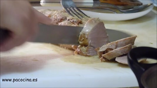 Solomillo de cerdo en salsa fácil y rápido trinchar